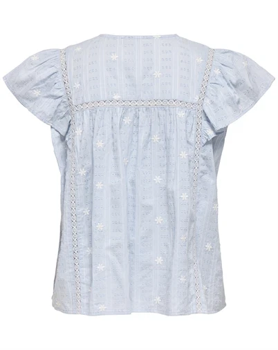 JDY - JDYFia Embroidery Skjorte - Cashmere Blue